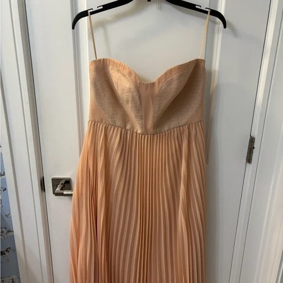 Elegant Strapless Pleated Dress - Pink - Picture 4 of 6